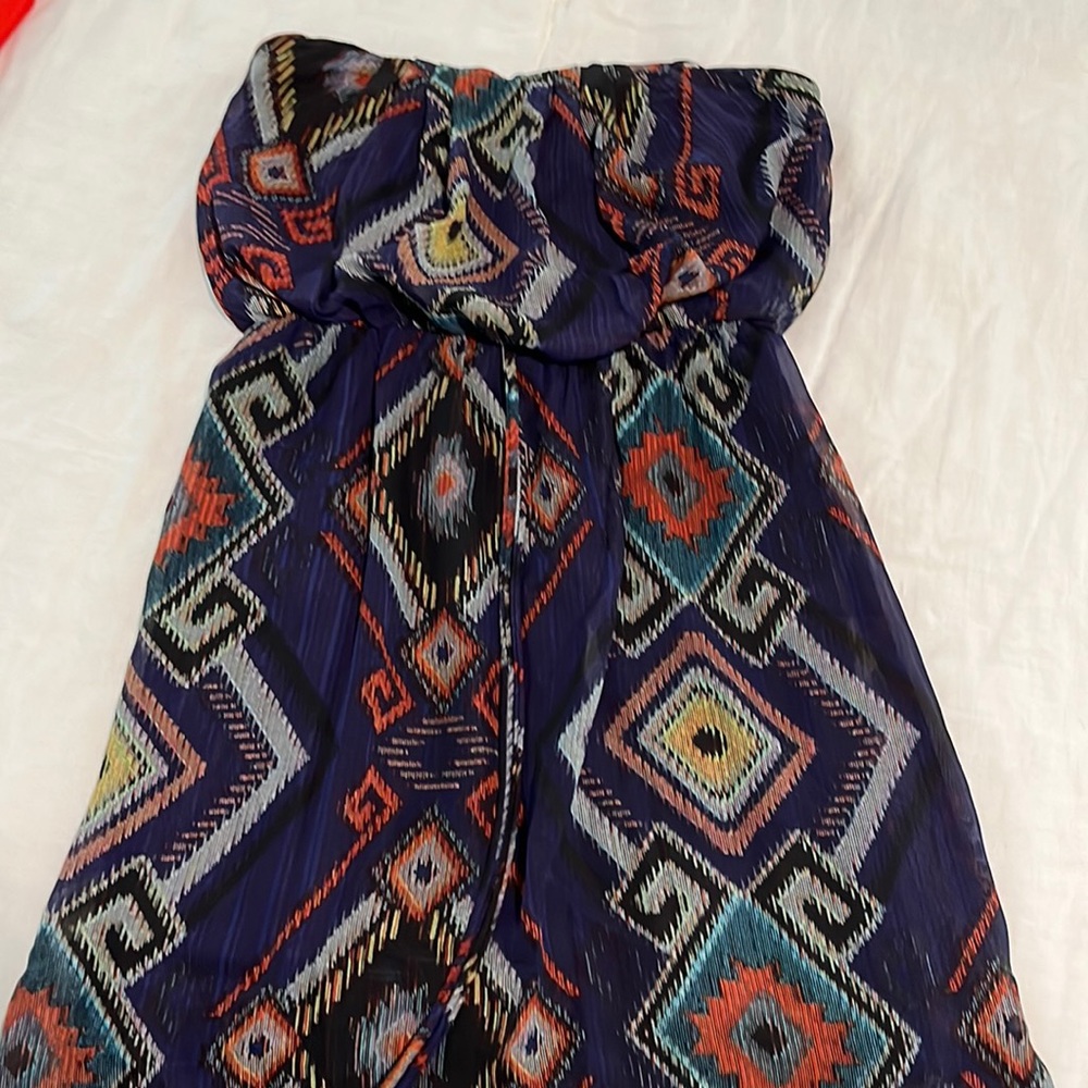 Strapless Aztec dress